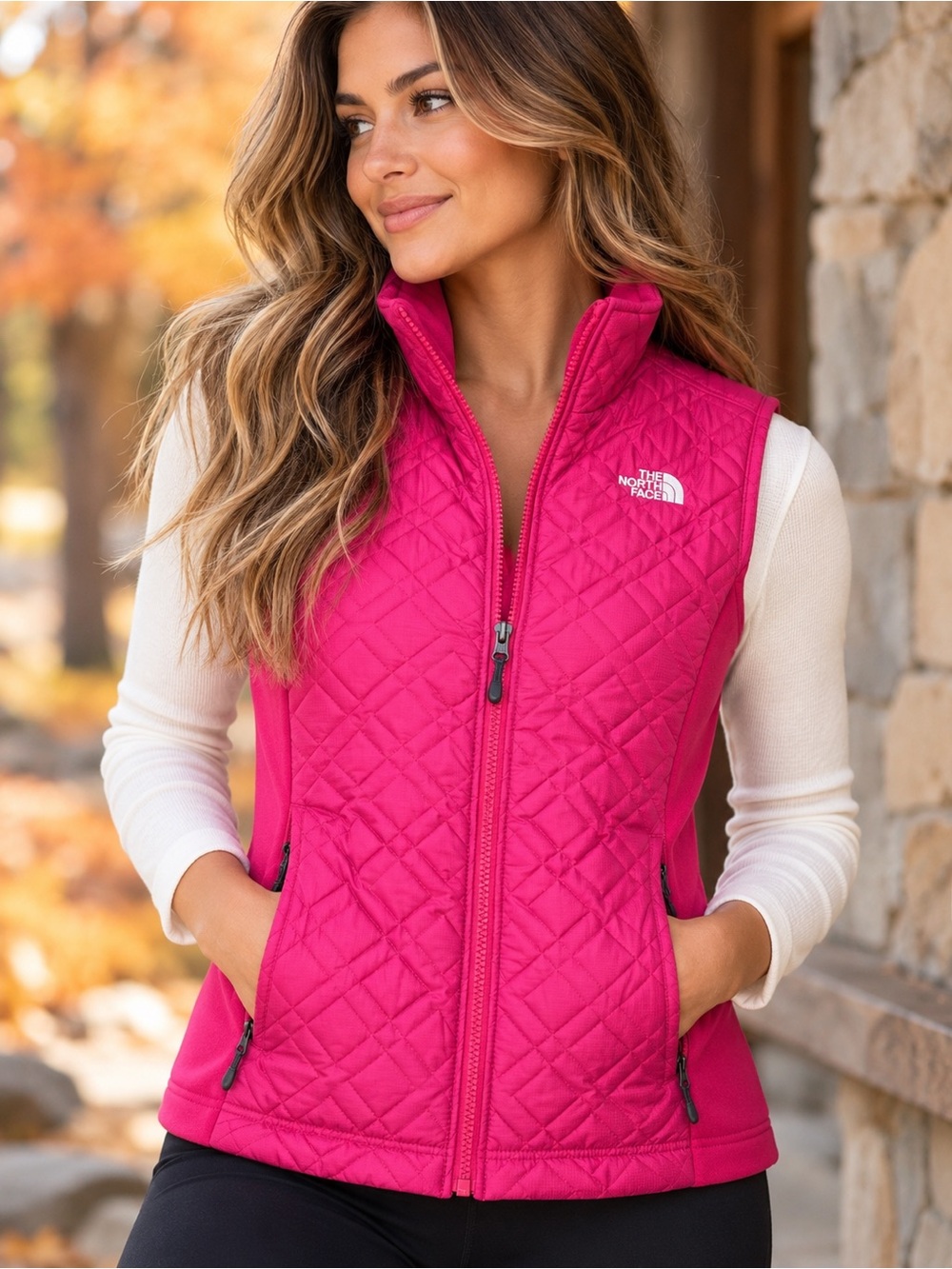 The North Face Women’s XS Pink Quilted Insulated Hybrid Stretch Side Zip Vest